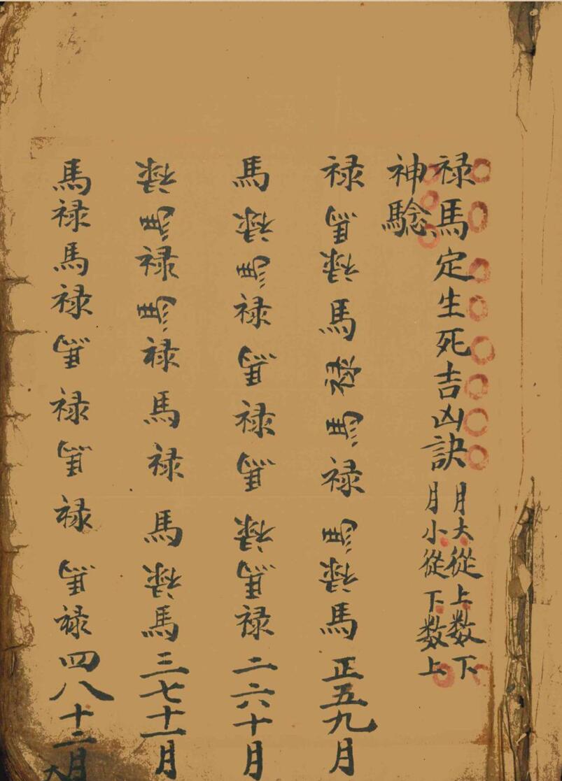 《禄马定生死吉凶诀》