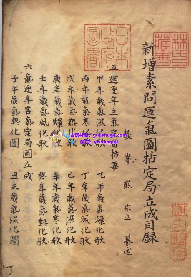 古籍《新增素问运气图》