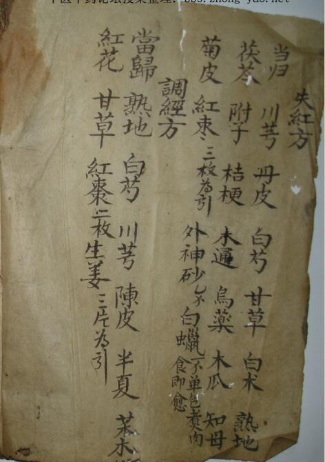 祖传中医手抄本[失红方]