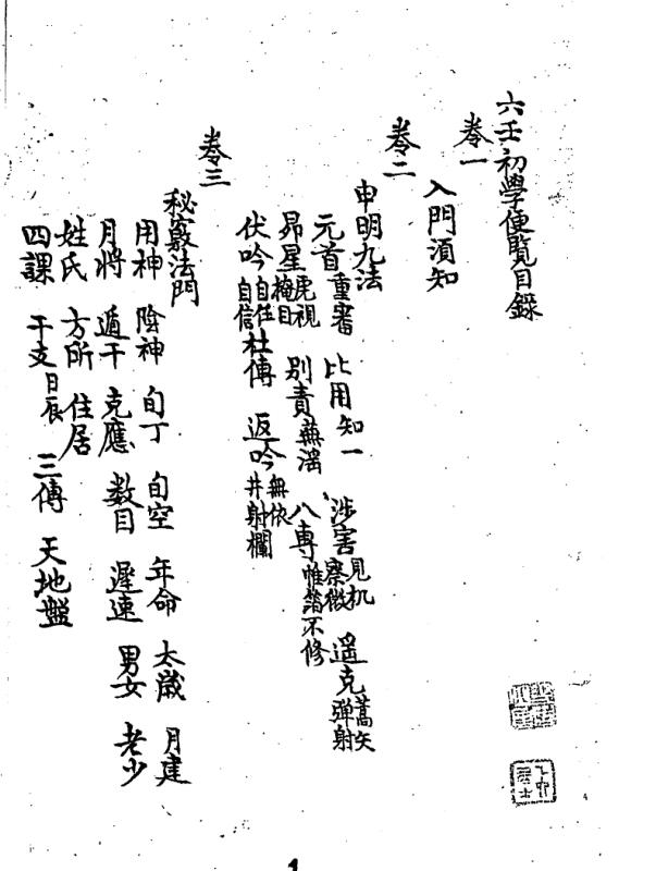 六壬初学便览 清抄本