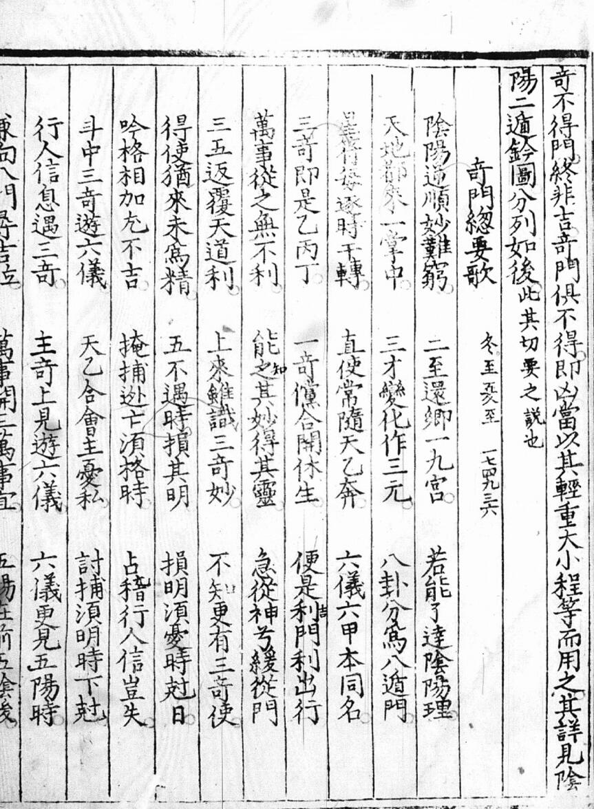 遁甲日用涓吉奇门五总龟.二卷.不详.佚名.抄本