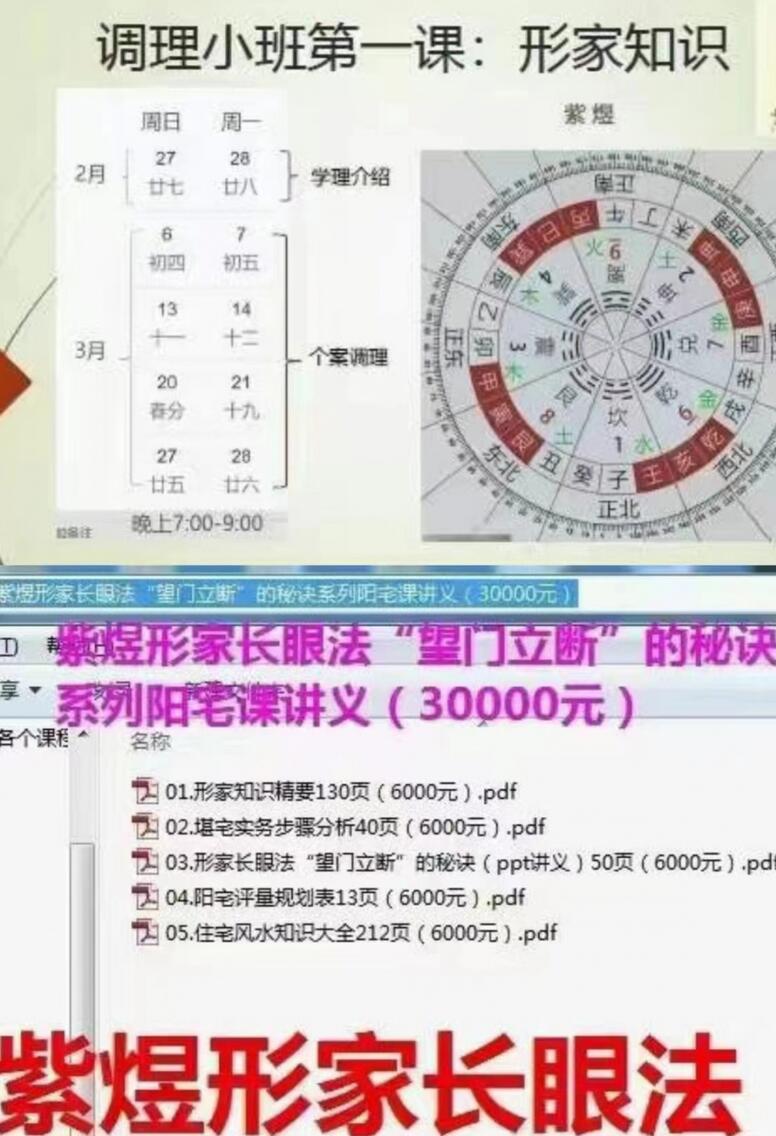 紫煜形家长眼法“望门立断”的秘诀系列阳宅课讲义5册