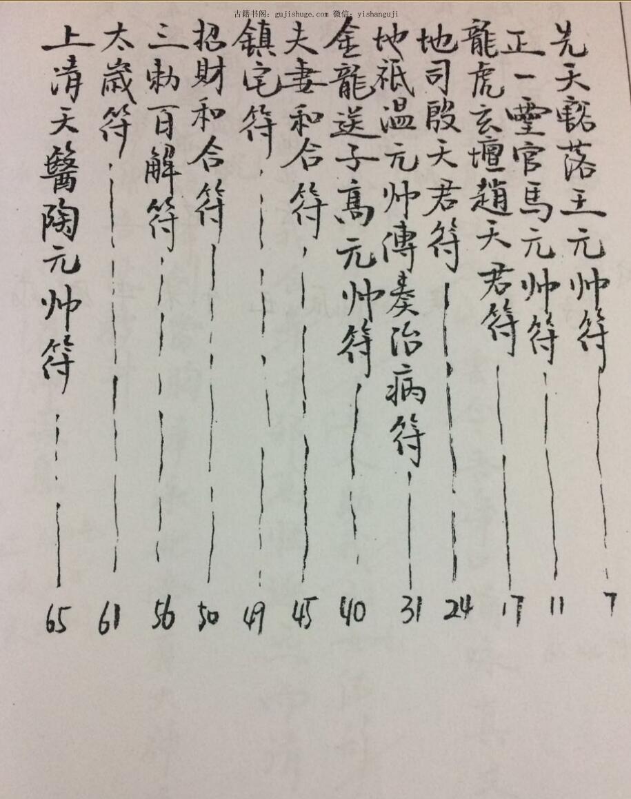 鹤道长《雷霆诸将常用符箓》