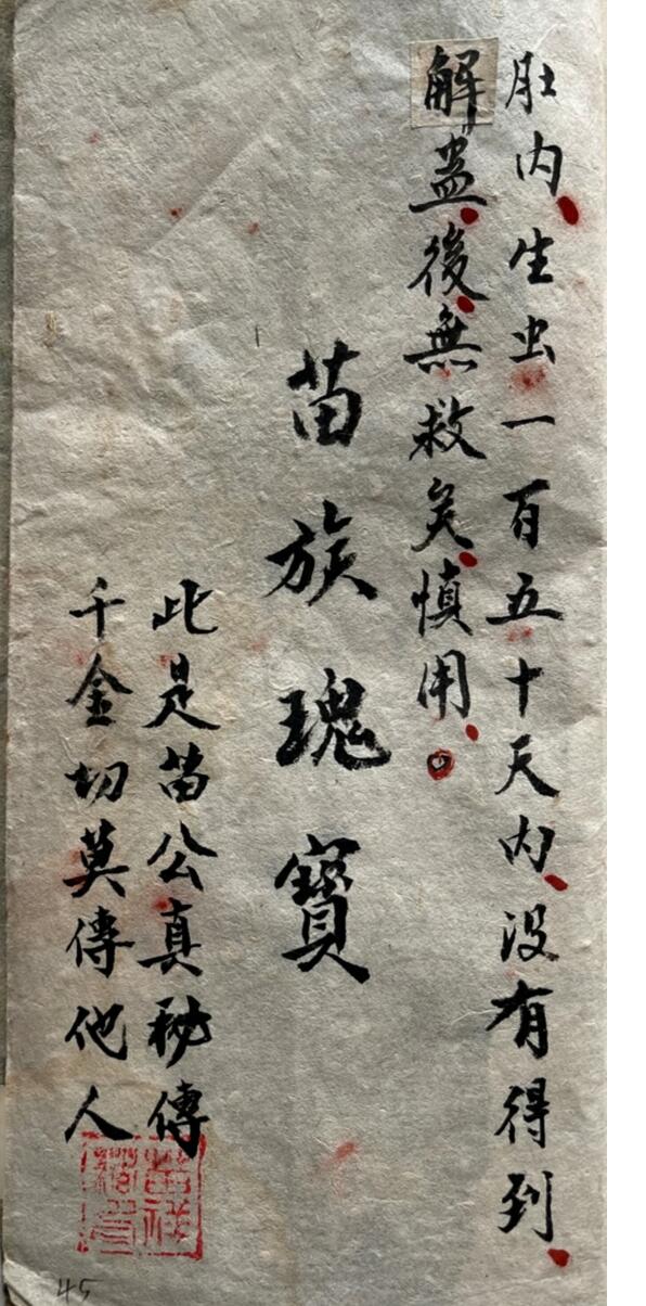 苗医古籍《苗族药功秘传》