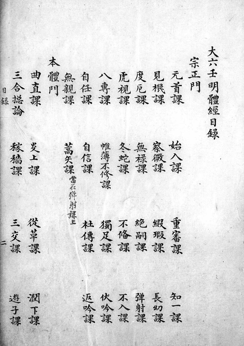 《大六壬明体经》清抄本