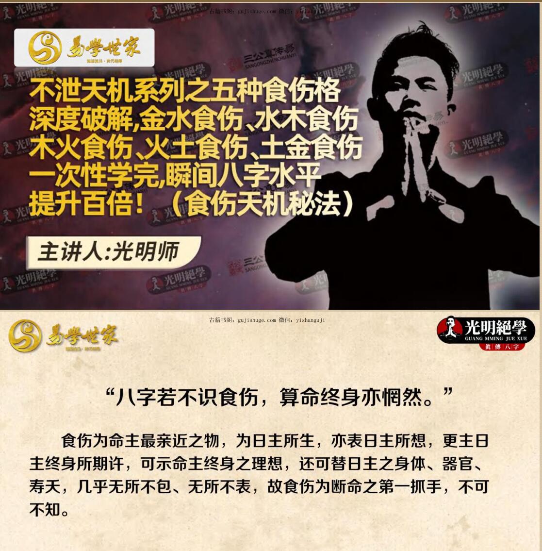 夏光明《不泄天机系列之五种食伤格深度破解教材》