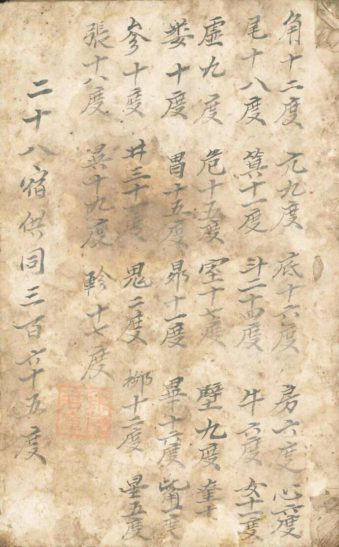 二十八宿供同三百六十五度