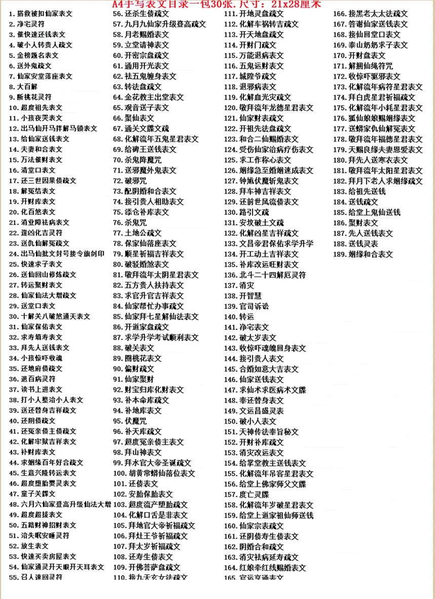 道教文疏《符箓表文大全》