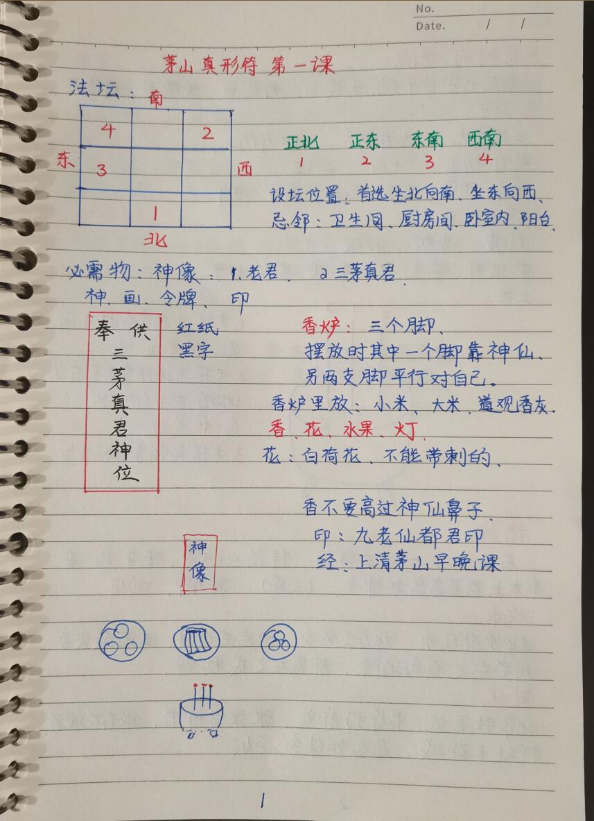 茅山真形符，笔记手稿