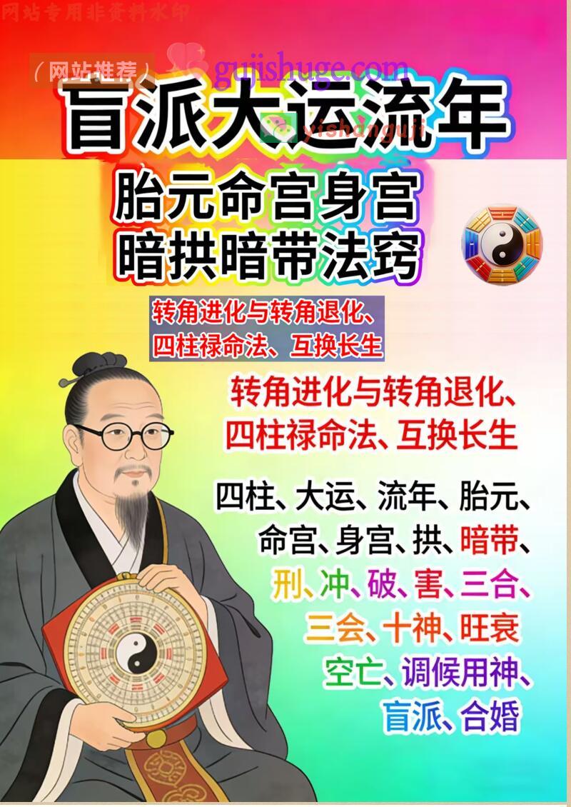 湖北盲派《盲派大运流年胎元命宫身宫暗拱暗带法窍》